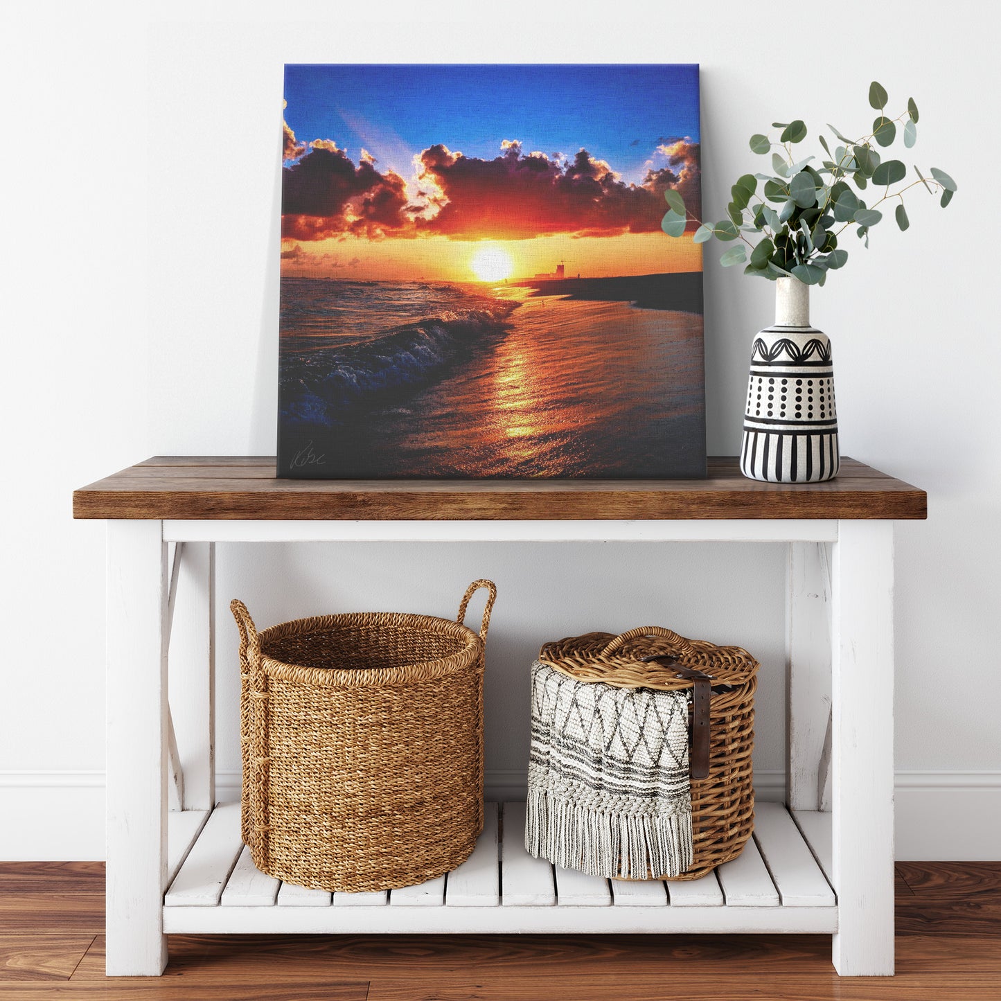 Orange Beach Sunset - Canvas Photo Wrap