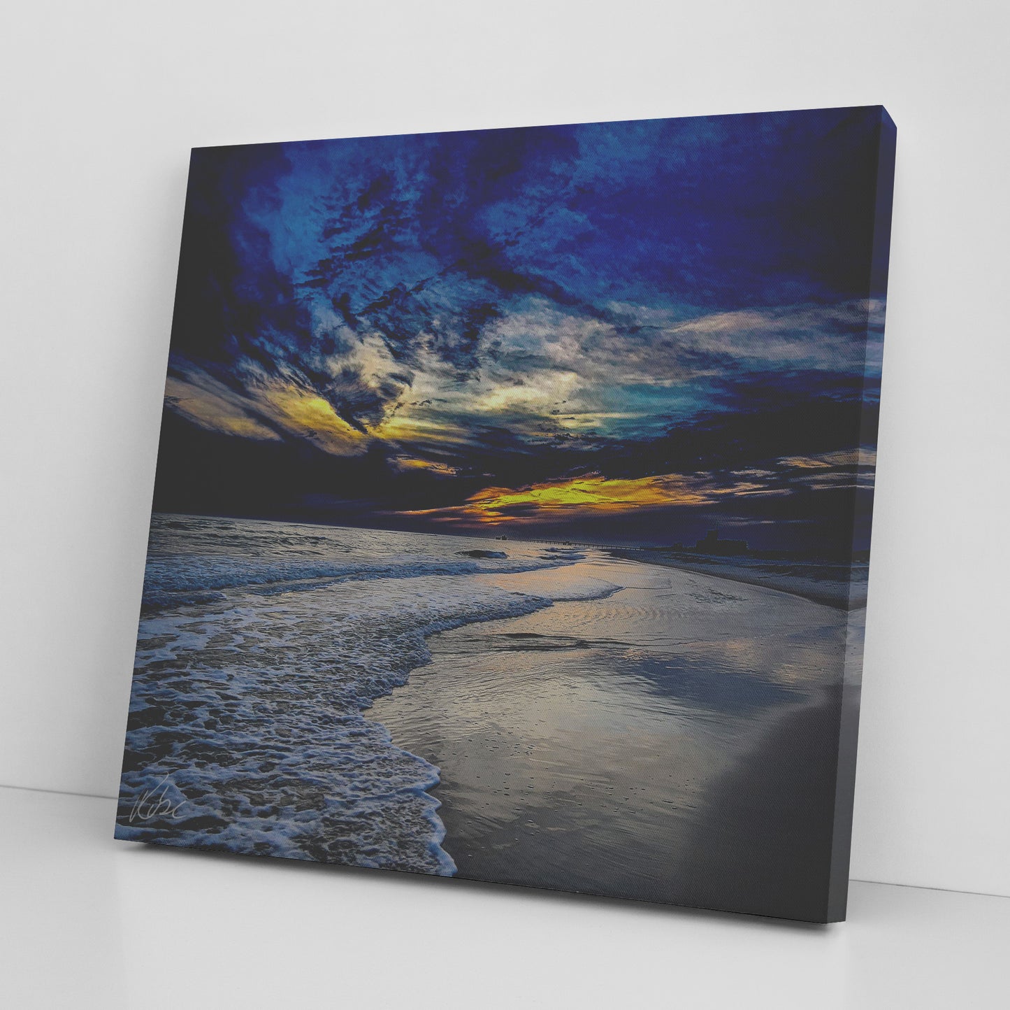 Gulf Shores Sunset - Dark Drama Square - Canvas Photo Wrap