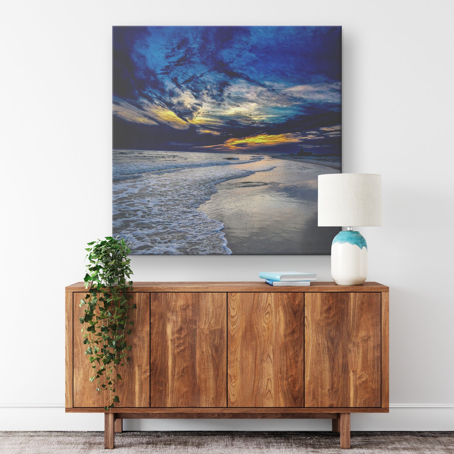 Gulf Shores Sunset - Dark Drama Square - Canvas Photo Wrap