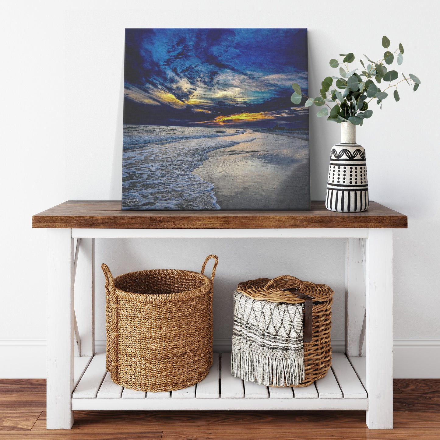 Gulf Shores Sunset - Dark Drama Square - Canvas Photo Wrap