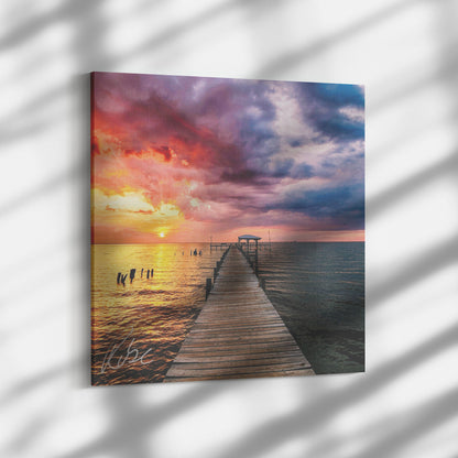 Fairhope American Legion Pier Fire & Ice - Canvas Photo Wrap