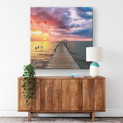 Fairhope American Legion Pier Fire & Ice - Canvas Photo Wrap