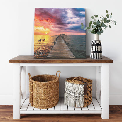 Fairhope American Legion Pier Fire & Ice - Canvas Photo Wrap