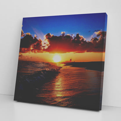 Orange Beach Sunset - Canvas Photo Wrap