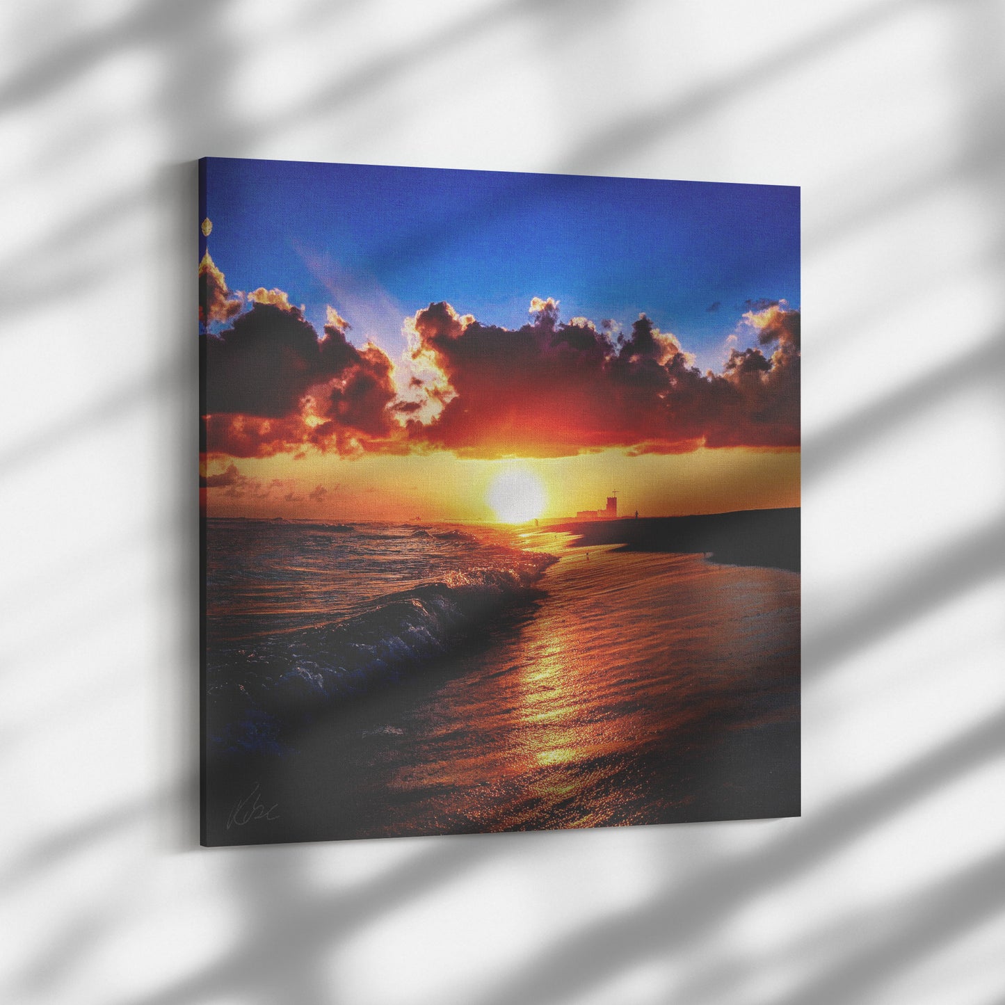 Orange Beach Sunset - Canvas Photo Wrap