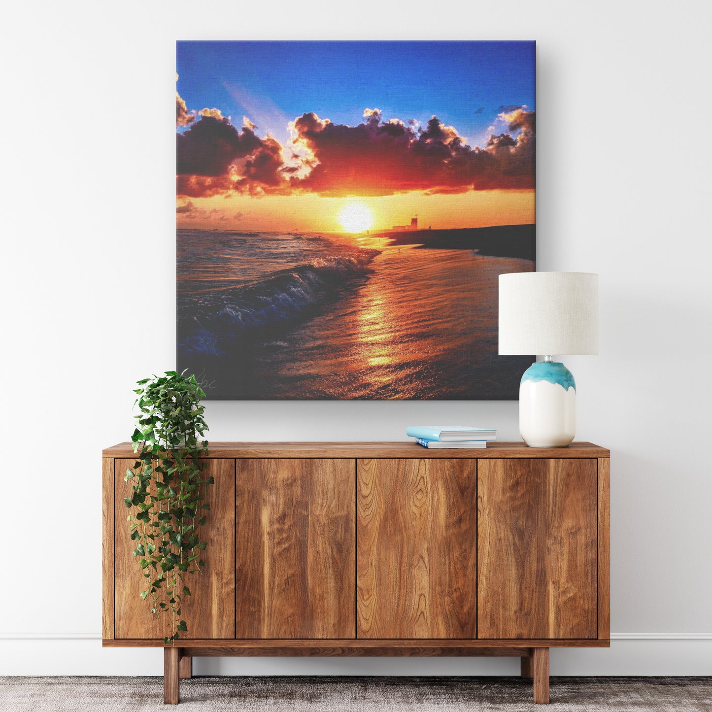 Orange Beach Sunset - Canvas Photo Wrap
