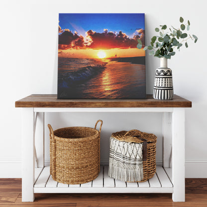 Orange Beach Sunset - Canvas Photo Wrap