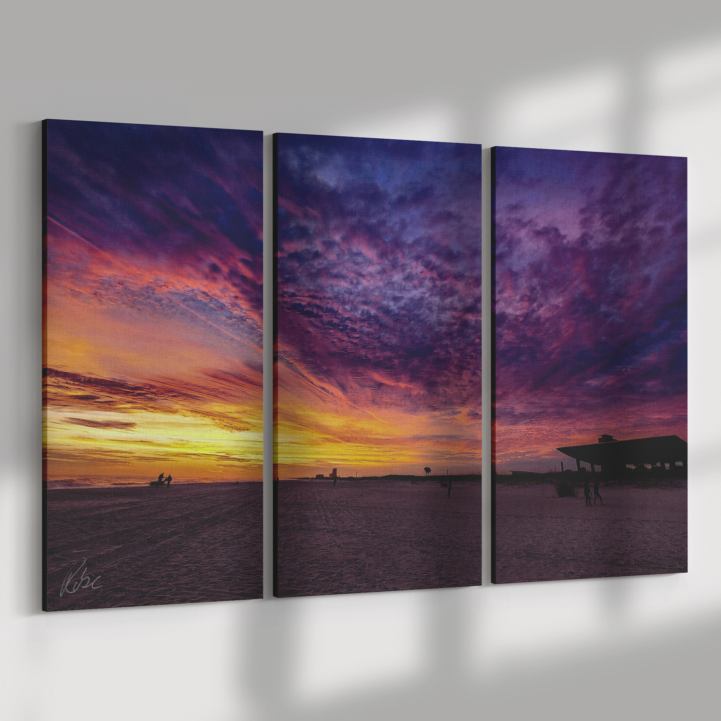 Gulf Shores Sunset - Purple Haze - Three (3) Panel Canvas Set