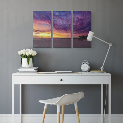 Gulf Shores Sunset - Purple Haze - Three (3) Panel Canvas Set