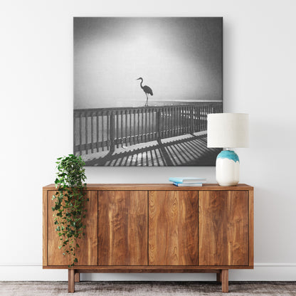 Heron at Night - Canvas Photo Wrap