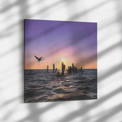 Heron on Final Approach - Canvas Photo Wrap