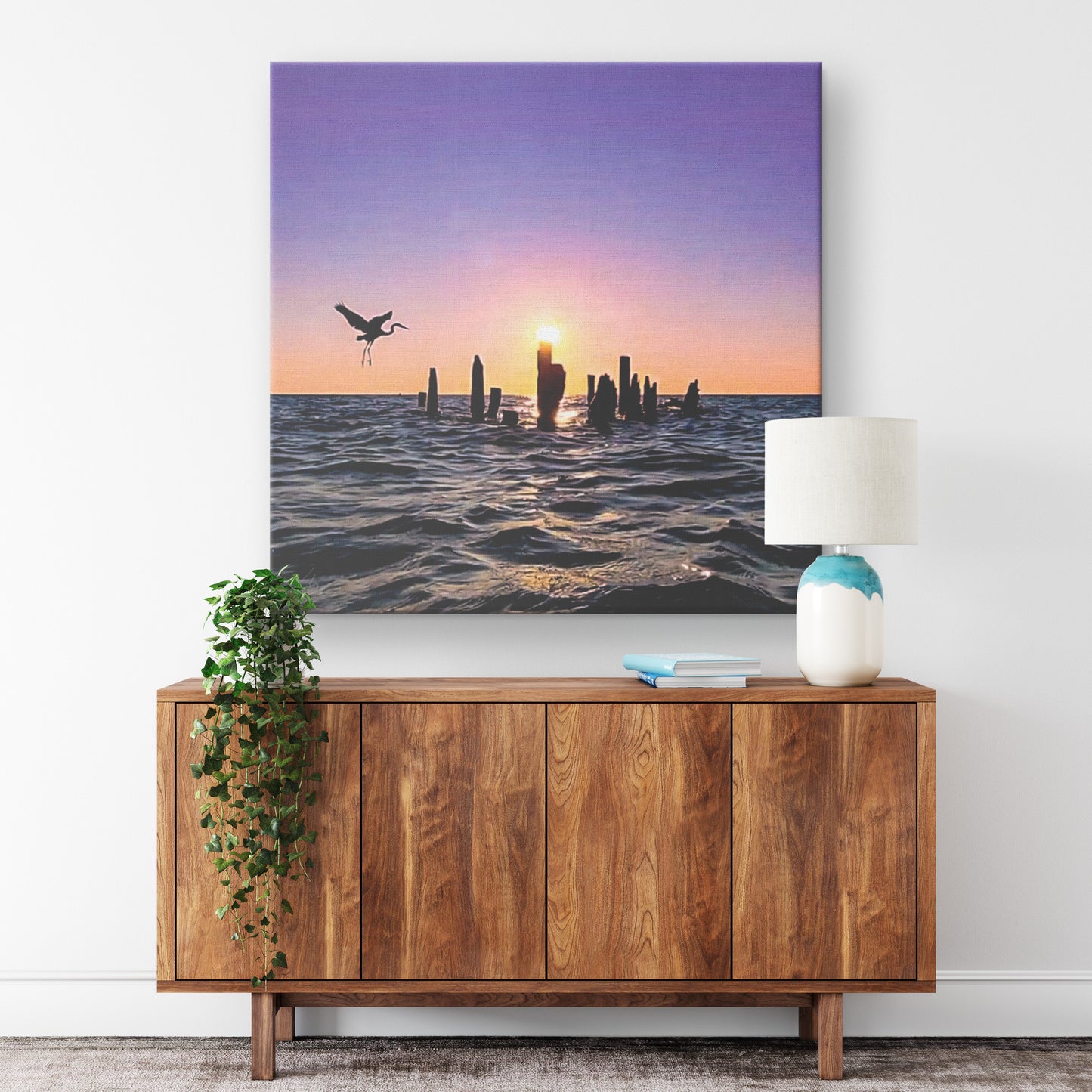 Heron on Final Approach - Canvas Photo Wrap