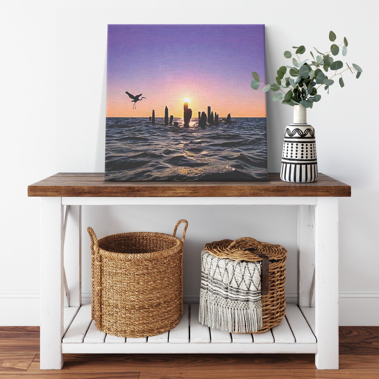 Heron on Final Approach - Canvas Photo Wrap