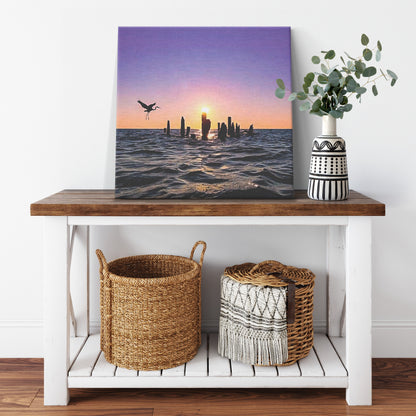 Heron on Final Approach - Canvas Photo Wrap